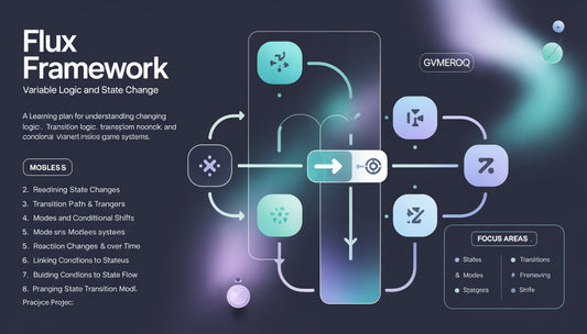 Flux Framework diagram with GVMEROQ branding on a dark background