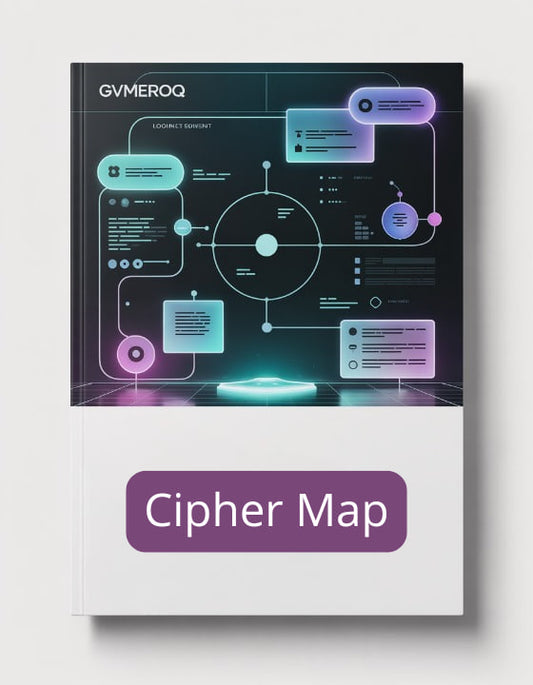 Book titled 'Cipher Map' by GVMEQ on a white background