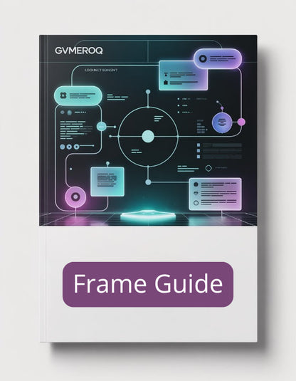 Book titled 'Frame Guide' by GYMERQ on a white background