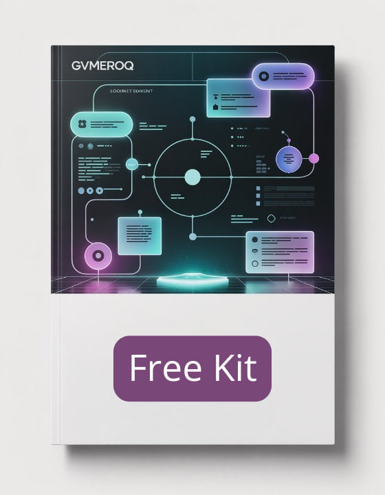 Gymeroq free kit packaging with digital interface design on a white background