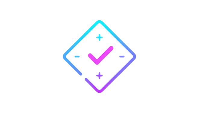 Colorful check mark icon on a white background