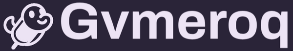 Logo of Gvmeroq with a stylized character on a black background