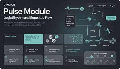 GVMEROQ Pulse Module interface with text and diagrams on a dark background