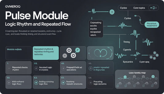 GVMEROQ Pulse Module interface with text and diagrams on a dark background